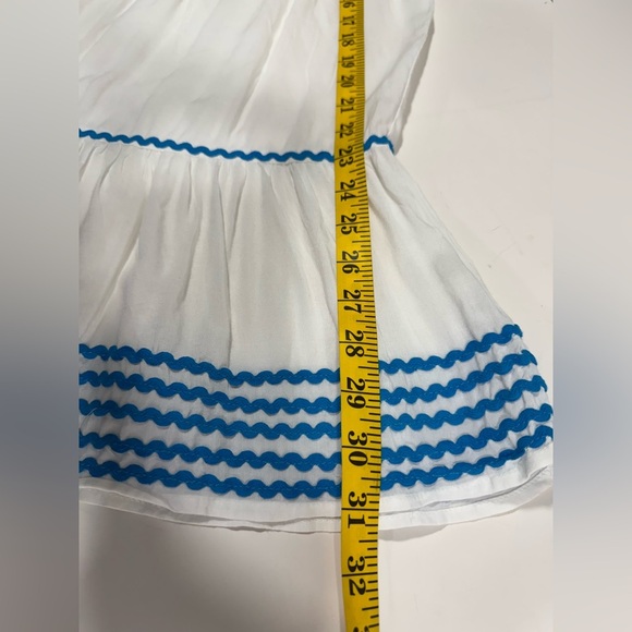 Blue Island White & Blue Rickrack Boho Beach Coverup Dress Size Small - Picture 12 of 16